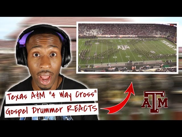 TEXAS A&M AGGIE MARCHING BAND 4 WAY CROSS Field Show (Drummer Reaction)