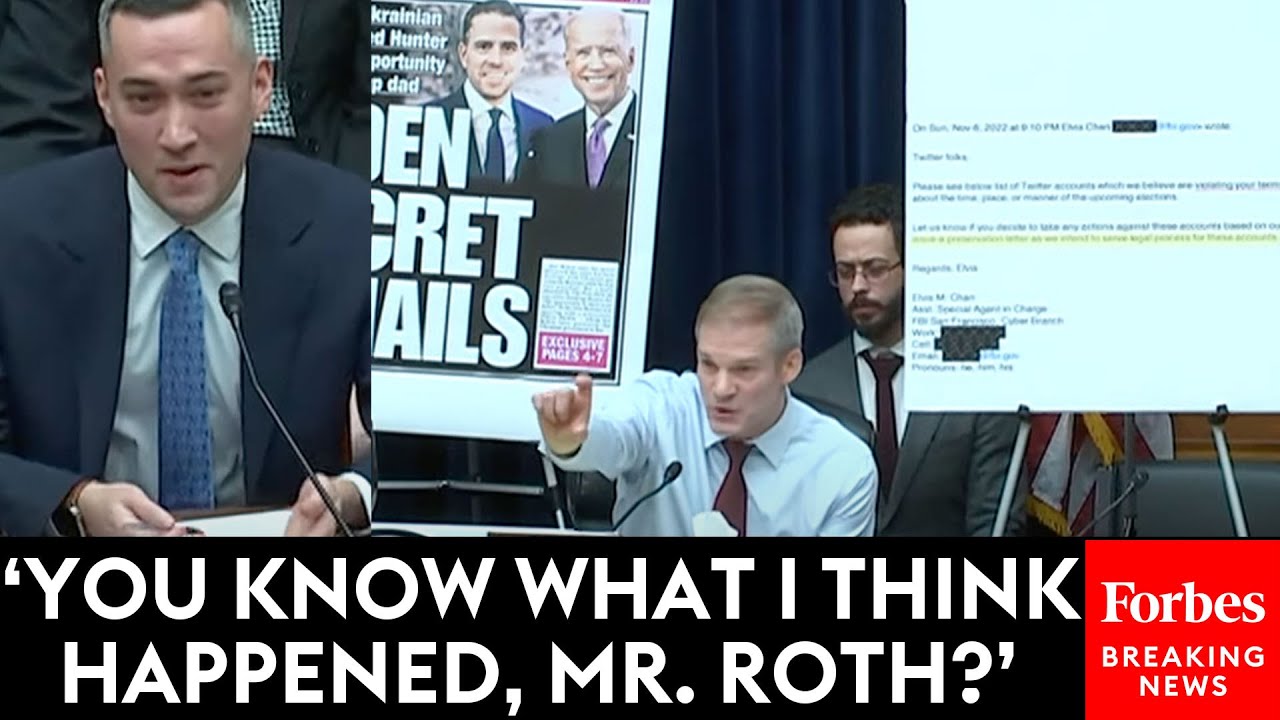Jim Jordan Confronts Ex-Twitter Executive Yoel Roth Over Suppression Of Hunter Biden Story