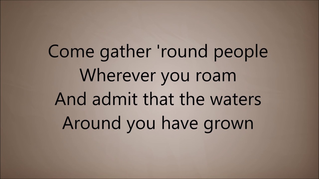 The Times They Are A Changin' Lyrics