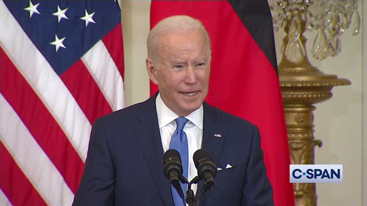 President Biden on Nord Stream 2 Pipeline if Russia Invades Ukraine: "We will bring an end to it."